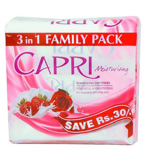 Capri Strawberry Softeness Soap3in1 Pack 135gm