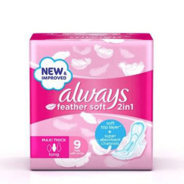Always feather soft 2in1 maxi thick long 9 pads