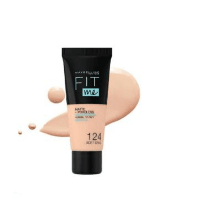 Maybelline New York fit me matte & poreless liquid foundation 124 soft
